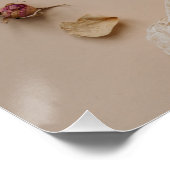 Elegante Schwarze Kalligrafie Blumenzettel Willkom Poster (Ecke)