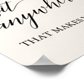 Elegante schwarze Kalligrafie Cream Sit Anywhere S Poster (Ecke)