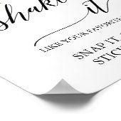 Elegante schwarze Kalligrafie Floral Shake It Sign Poster (Ecke)