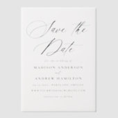 Elegante Schwarze Kalligrafie Hochzeit retten die Pergament Einladungen (Vorderseite)