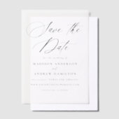 Elegante Schwarze Kalligrafie Hochzeit retten die Pergament Einladungen (Versetzt)