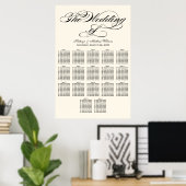 Elegante schwarze Kalligrafie-Hochzeitssattelkarte Poster (Heimbüro)
