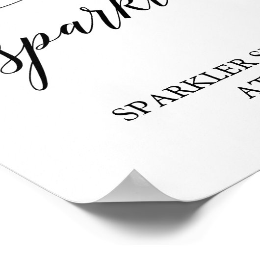 Elegante Schwarze Kalligrafie Lass Liebe Sparkle Z Poster (Ecke)