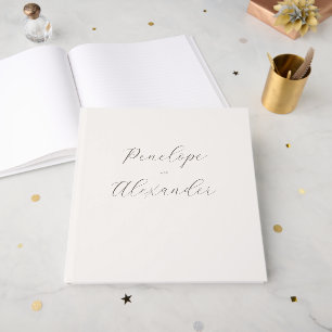 Elegante schwarze Kalligrafie mit goldenen Akzente Gästebuch