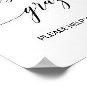 Elegante schwarze Kalligrafie - Nahrungstabelle gr Poster (Ecke)