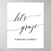 Elegante schwarze Kalligrafie - Nahrungstabelle gr Poster (Vorne)