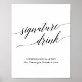 Elegante schwarze Kalligrafie Signature Drink-Zeic Poster (Vorne)