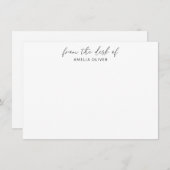 Elegante schwarze Kalligrafie von der Schreibtisch Mitteilungskarte (Vorne/Hinten)