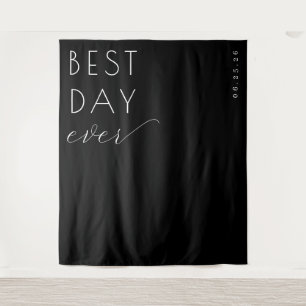 Elegante schwarze Kalligrafie Wandteppich