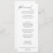 Elegante Schwarze Kalligrafie Weiße Minimale Probe Menükarte (Vorne/Hinten)