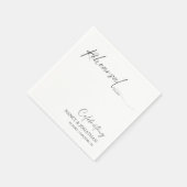 Elegante Schwarze Kalligrafie Weiße Minimale Probe Serviette (Ecke)