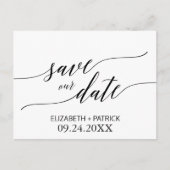 Elegante schwarze Kalligrafie Wir werden verheirat Ankündigungspostkarte (Vorderseite)