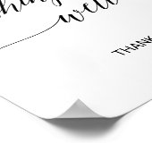 Elegante schwarze Kalligrafie wünscht gutes Zeiche Poster (Ecke)