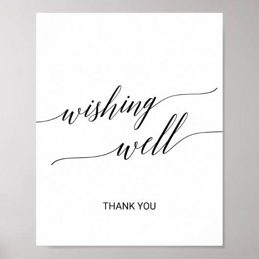 Elegante schwarze Kalligrafie wünscht gutes Zeiche Poster (Vorne)