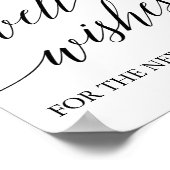Elegante schwarze Kalligrafie wünscht sich Signatu Poster (Ecke)
