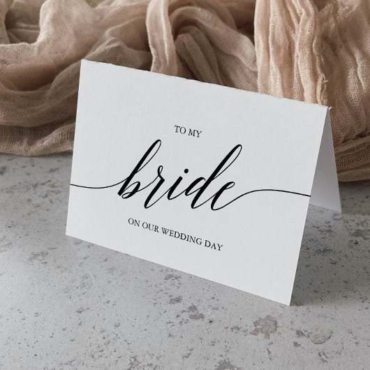 Elegante schwarze Kalligraphie an meine Braut Karte