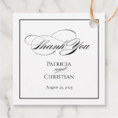 Elegante schwarze Kalligraphie Danke, dass Sie Anh Geschenkanhänger (Rückseite)