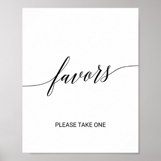 Elegante Schwarze Kalligraphie-Favoriten Poster (Vorne)