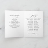 Elegante schwarze Kalligraphie gefaltete Hochzeits Programm (Innenseite)