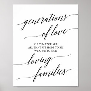 Elegante schwarze Kalligraphie Generationen von Li Poster