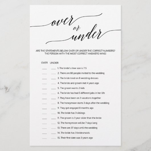 Elegante schwarze Kalligraphie über oder unter dem (Vorderseite)