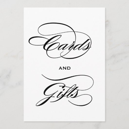 Elegante schwarze kalligraphische Karten und Gesch (Vorderseite)