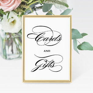 Elegante schwarze kalligraphische Karten und Gesch