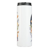 Elegante Schwarze Katze Blumenmoon Kunst, Dichtung Thermosbecher (Rückseite)