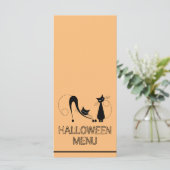 Elegante schwarze Katze, Halloween-Menü Menükarte (Stehend Vorderseite)