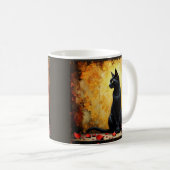 Elegante schwarze Katze Kaffeetasse (VorderseiteRechts)