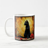 Elegante schwarze Katze Kaffeetasse (Links)