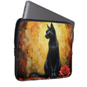 Elegante schwarze Katze Laptopschutzhülle (Vorne Rechts)