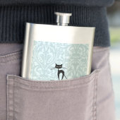 Elegante, schwarze Katzenmatte Flachmann (Beispiel)