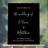 Elegante Schwarze Klassische Minimalistische Hochz Acrylschild (Neutral)