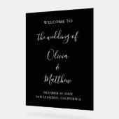 Elegante Schwarze Klassische Minimalistische Hochz Acrylschild (Winkel)