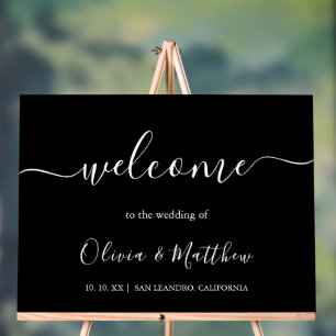 Elegante Schwarze Klassische Minimalistische Hochz Acrylschild