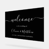Elegante Schwarze Klassische Minimalistische Hochz Acrylschild (Winkel)