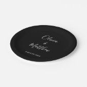 Elegante Schwarze Klassische Minimalistische Hochz Pappteller (Schrägansicht)