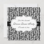 Elegante Schwarze Krawatte Formal Dinner Dance Par Einladung (Rückseite)