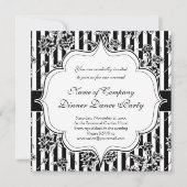 Elegante Schwarze Krawatte Formal Dinner Dance Par Einladung (Vorderseite)