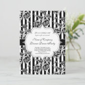 Elegante Schwarze Krawatte Formal Dinner Dance Par Einladung (Stehend Vorderseite)