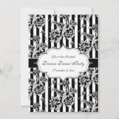 Elegante Schwarze Krawatte Formal Dinner Dance Par Einladung (Rückseite)