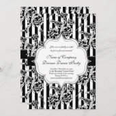 Elegante Schwarze Krawatte Formal Dinner Dance Par Einladung (Vorne/Hinten)