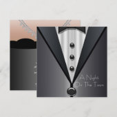 Elegante Schwarze Krawatte formale Prom-Einladunge Einladung (Vorne/Hinten)