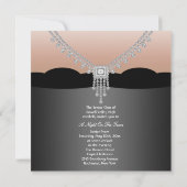 Elegante Schwarze Krawatte formale Prom-Einladunge Einladung (Rückseite)