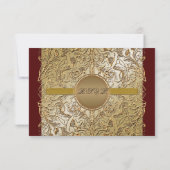 Elegante Schwarze Krawatte, Goldene UAWG-Antwortka RSVP Karte (Rückseite)