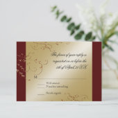 Elegante Schwarze Krawatte, Goldene UAWG-Antwortka RSVP Karte (Stehend Vorderseite)