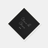 Elegante Schwarze Krawatte Hochzeit Serviette (Ecke)
