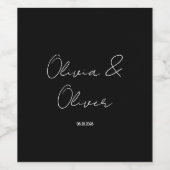 Elegante Schwarze Krawatte Hochzeit Weinetikett (Einzelnes Label)