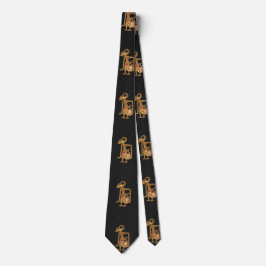 Elegante schwarze Krawatte mit Arjuna-Motiv